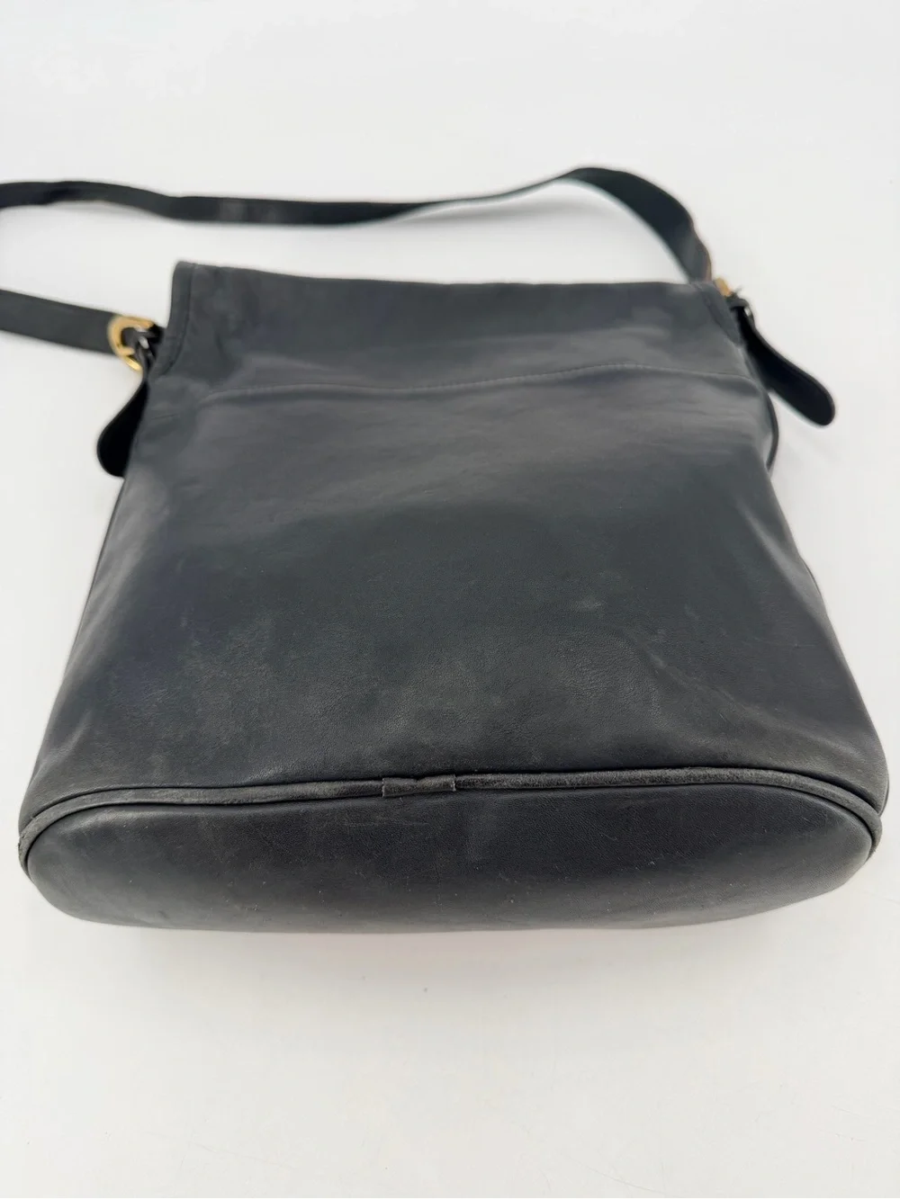 Vintage 90s Coach Whitney Flap Satchel Bag Dark Blue FLAWS